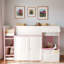 Lit mezzanine moderne avec maisonnette et rangement-586921908