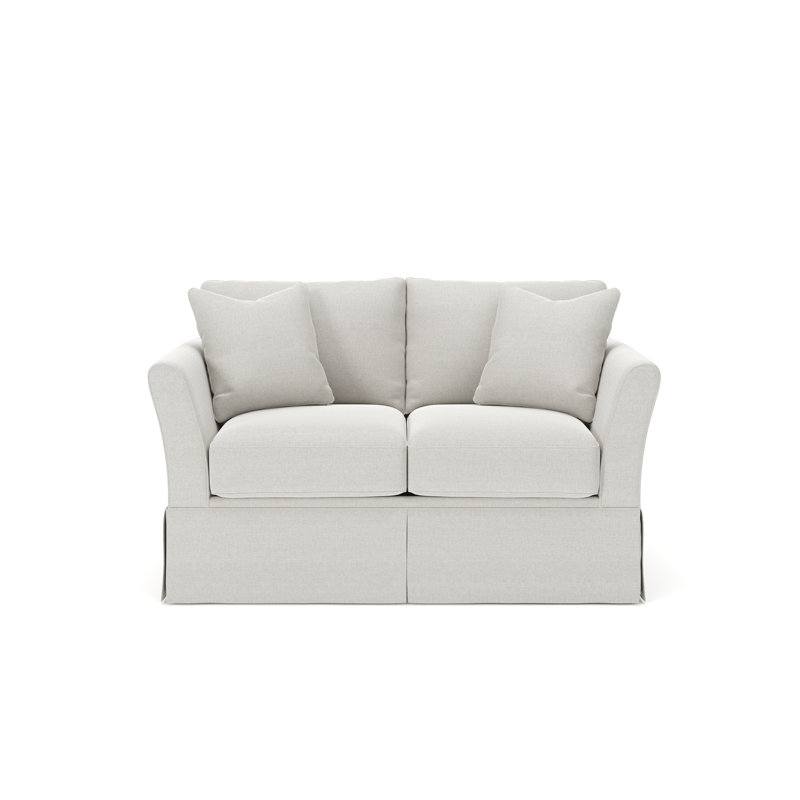 Shelby 63" Upholstered Loveseat, Drusky Ivory Sustain® Basketweave