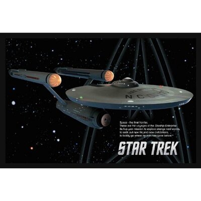 Star Trek Starship Enterprise (Original Series) - Picture Frame Graphic Art Print on Paper -  Buy Art For Less, IF AQ 24-1143 36x24 1.25 Black Plexi