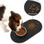 Tapis d'alimentation pour animaux en silicone pour chien, chats, noir, 17,9 x 9,8 po-131215424