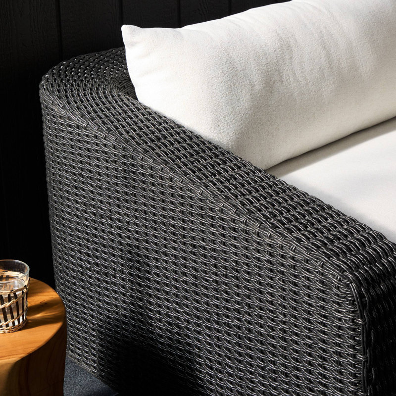Westby Outdoor Sofa-Faux Black Hyacinth, Faux Black Hyacinth, Alessi Linen