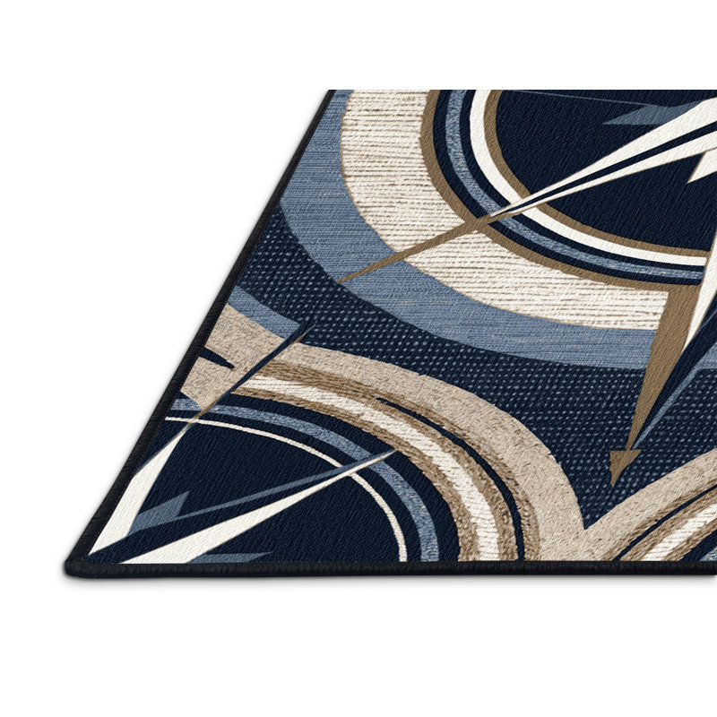  Tapis nautique lavable contemporain, Rond 5 pi