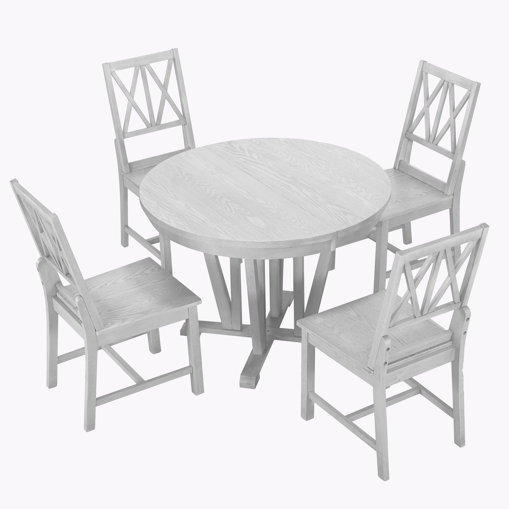 August Grove 5Piece Extendable Dining Table Set Wayfair Canada