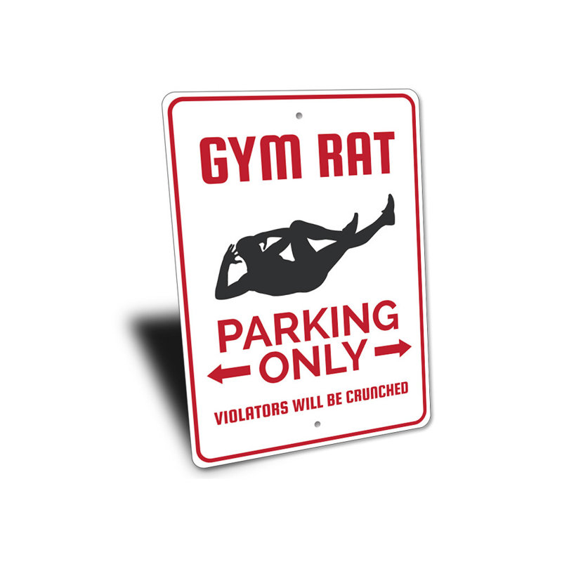 Enseigne de gymnastique en aluminium, H 10 po x l 14 po x P 0,04 po