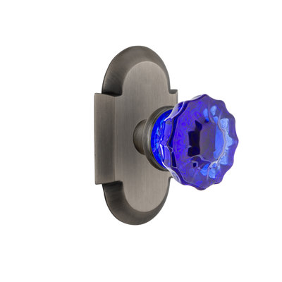 Cottage Plate with Crystal Cobalt Door Knob
