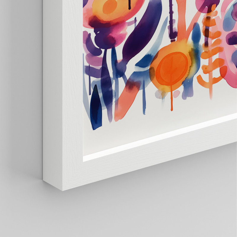 «Watercolor Wildflowers Illustration Realism Rustic Nature Relax / Calm Multicolor Office» sur papier, Blanc