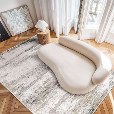 Luxueux tapis tissé imprimé en 3D, 55,1 po x 86,6 po | 100% polyester, antibactérien, lavable à la machine | Pois en feutre antidérapant en PVC, d'une hauteur de poils de 0,3 po | Parfait pour le salon, la chambre à coucher et la décoration intérieure