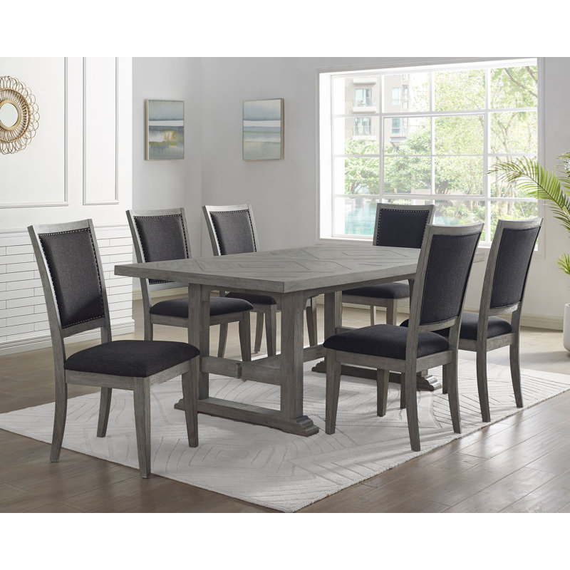 Aouab 6 - Person Trestle Dining Set