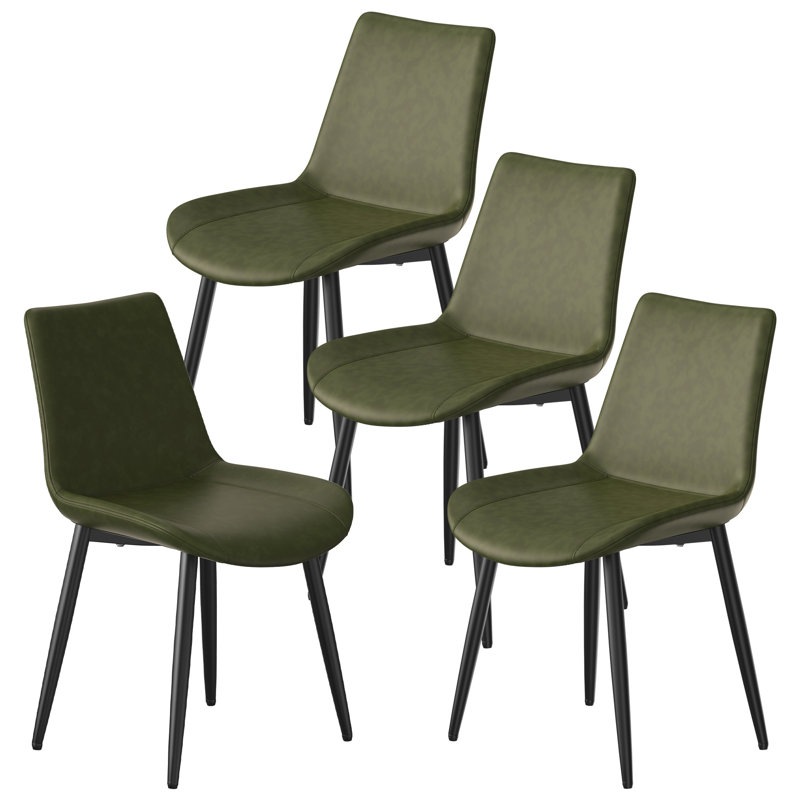 Ensemble de 4 chaises de salle à manger, 4, Vert olive foncé