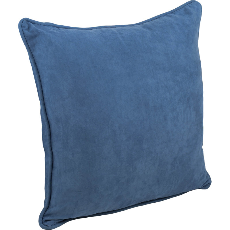 Jacquard Square Microsuede Pillow Cover & Insert, Indigo