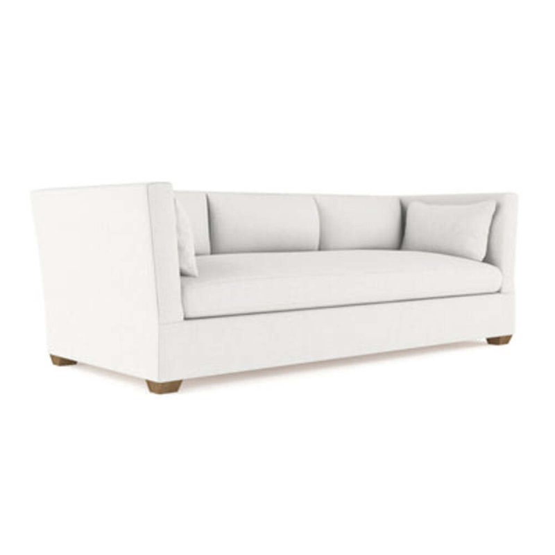 Rivington Flare Square Track-Arm Sofa, 31" H x 96" W x 37" D, Box Weave Linen Haze, Weathered