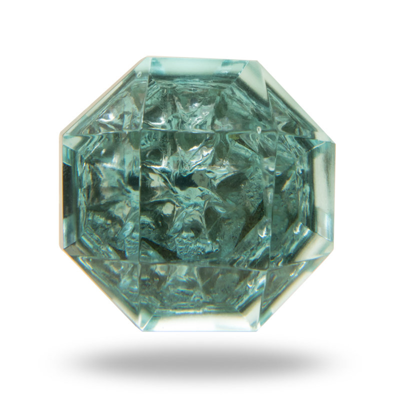 Multicolor Glass Geometric Knob Set with Mounting Hardware