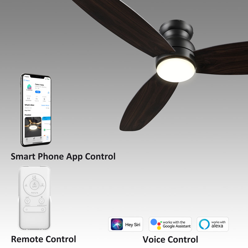 60-Inch DC Motor Smart Ceiling Fan with Light, Remote Control