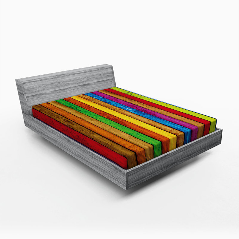 Microfiber Striped Fitted Sheet, Full Fitted Sheet