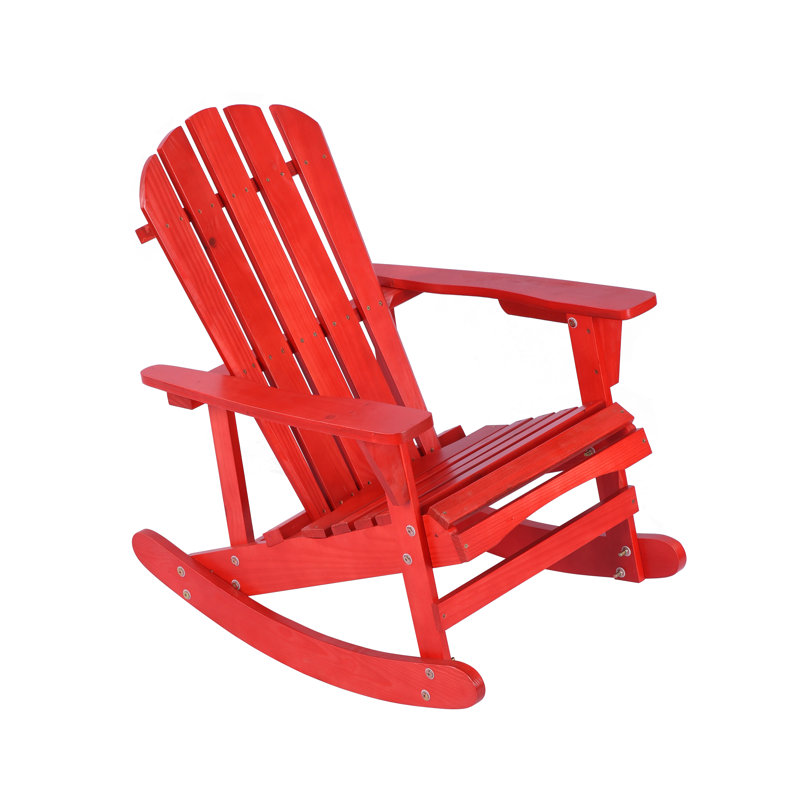 Chaise Adirondack en bois massif Almat, Rouge