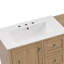 Meuble-lavabo à double cuve en pierre d'ingénierie avec lavabos en céramique, tiroirs à fermeture en douceur et poignées en métal Hayden-124953966