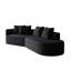 Canapé modulaire moderne à 4 places, canapé incurvé en chenille de 112 pouces avec coussins décoratifs, chenille lisse et douce, mousse haute résilience, sans assemblage pour le salon, noir
