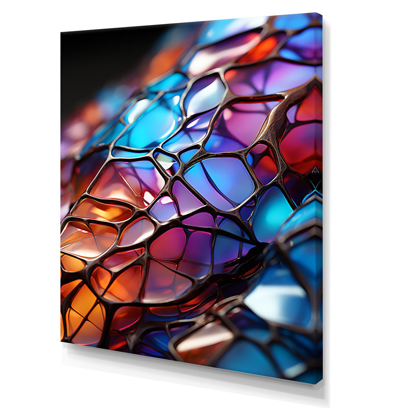 «Opalescent Abstract Fractal Glass Relief II», Toile tendue, H 44 po x l 34 po x P 1,5 po
