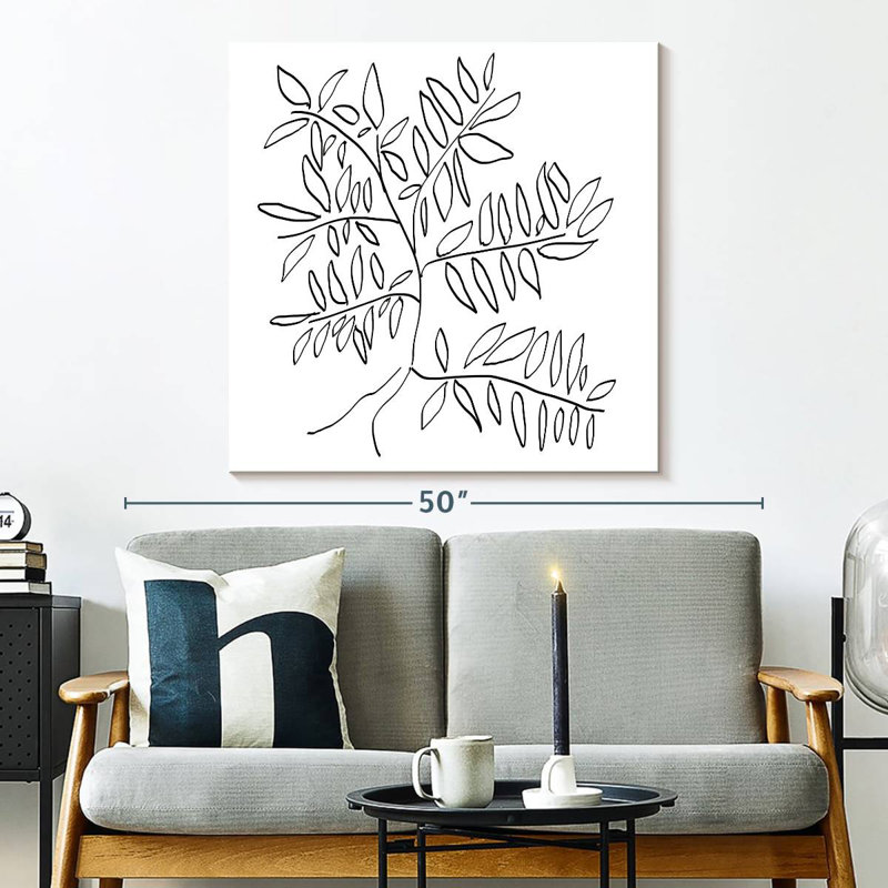 Harnek, un arbre noir et blanc, H 33 po x l 33 po