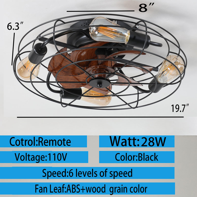 Gunthild Ceiling Fan with LED Lights