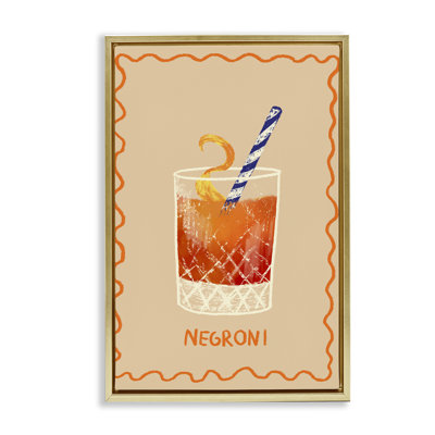 «Negroni with Striped Straw», art mural par Floater