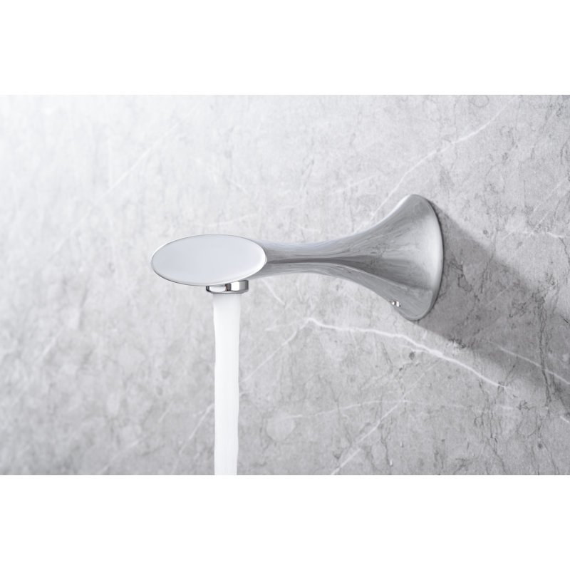 Système de garniture de douche Ultra Faucets Twist Collection: pomme de douche ronde de 6 po, ensemble de poignées simples, bec de baignoire et valve brute inclus - chrome poli