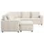 Lit modulaire coulissant de 117 x 90 po avec table rabattable, lampe de lecture et de type C, rangement, 6 coussins, look, chenille, combinaison pour la maison moderne, conception modulaire en chenille, charge réglable