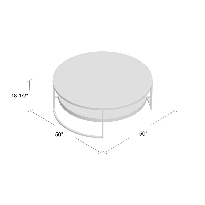 Modern Silver-White Round Glass Cocktail Table with Capiz Starburst