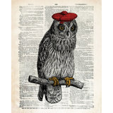 Hipster Owl Print by Michelle Bennett