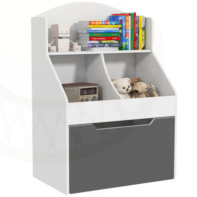 3-Tier Kids Bookshelf with Drawer, Toy Storage Organizer for Toddlers, Perfect for Playroom and Nursery