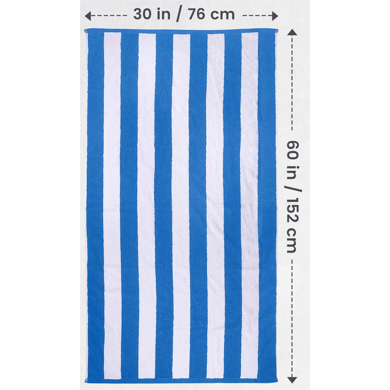 100% Cotton Beach Towel, Blue/White/Green/Yellow/Orange