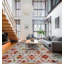 Shibori Hand Knotted Wool Geometric Area Rug in Gray/Red/Green-370968467