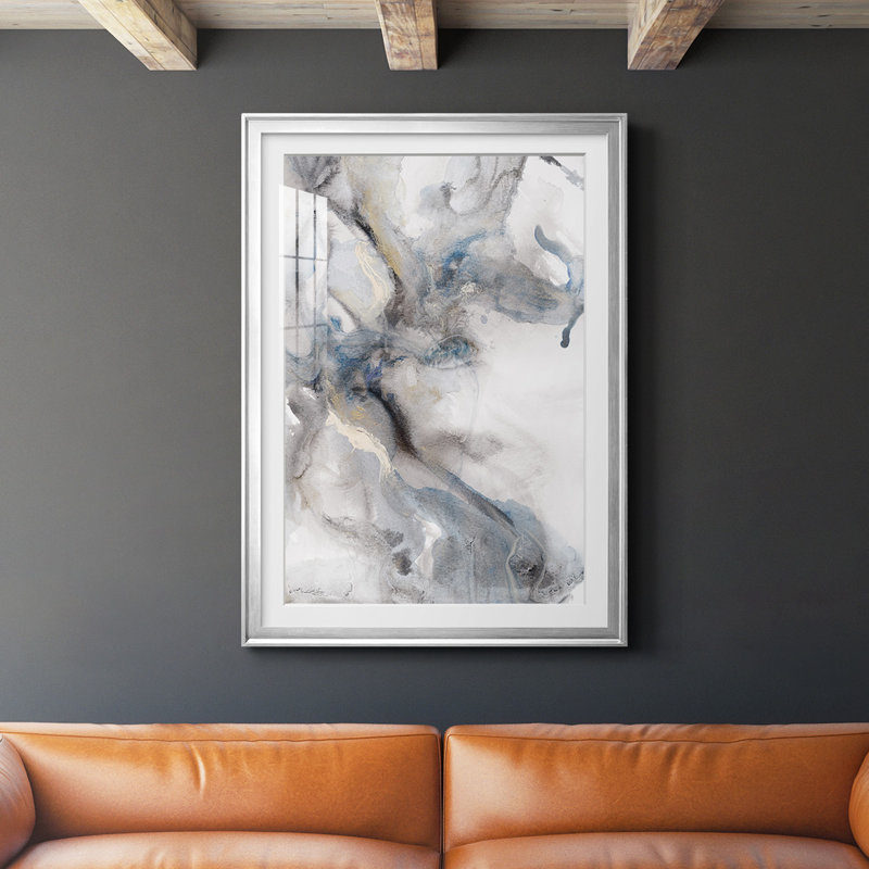 Marble Trance, reproduction encadrée de qualité supérieure prête à accrocher 47132, H 42,5 po x l 30,5 po, Argent argent