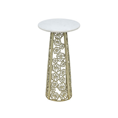 Table d'appoint moderne en marbre avec base en aluminium