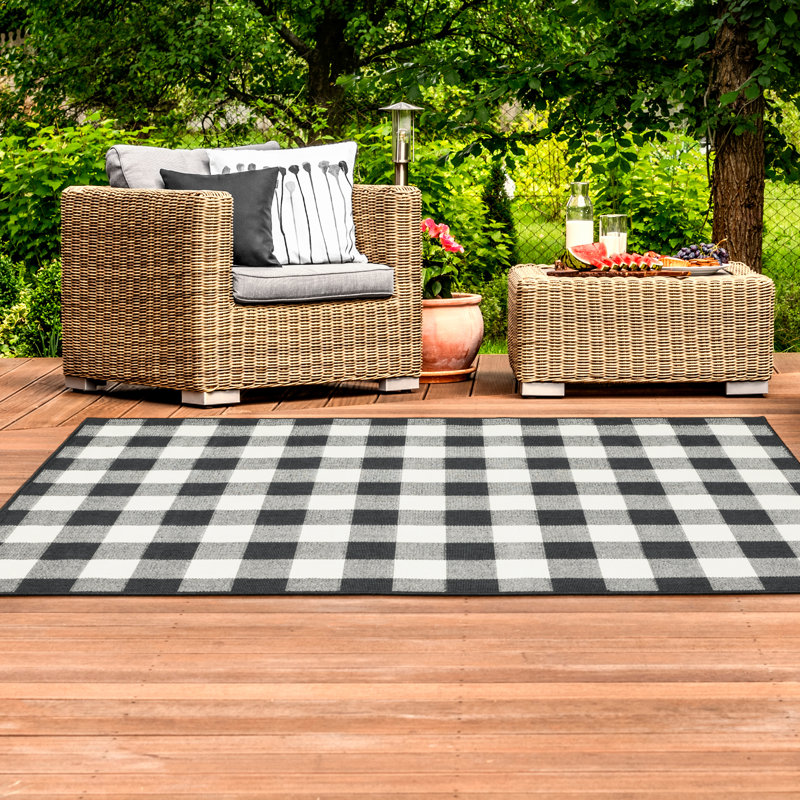 Crawfordville Power Loomed Plaid Area Rug, Rectangle 3'7" x 5'6"