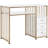 Lorijean White Makeup Vanity Desk with Storage Drawer, Nail Desk with Metal Frame