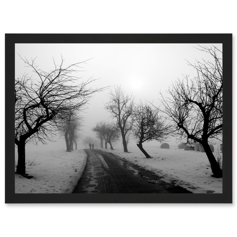 Landscape Black White Snow Winter Tree - Single Picture Frame Art Prints