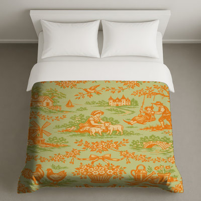 Pastoral Toile Pattern Duvet Covers