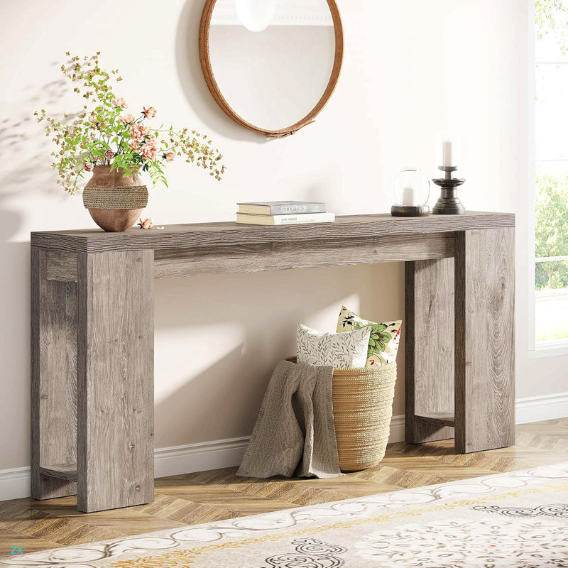 70.9" Extra Long Farmhouse Console Table, Narrow Wood Sofa Table Behind Couch,Entryway Accent Table With Storage For Living Room, Hallway, Foyer