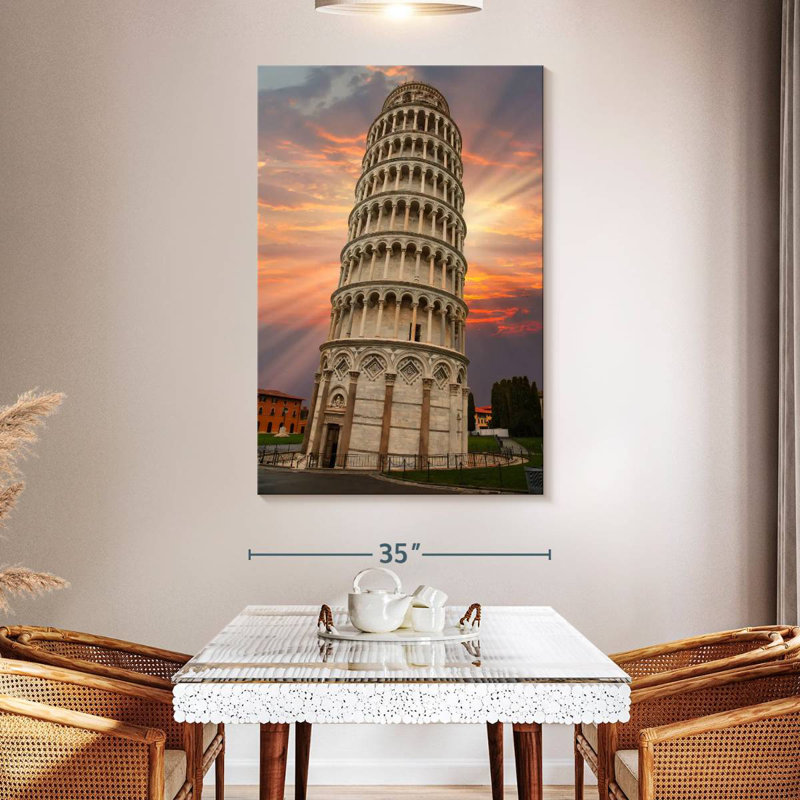 Lilie Iconic Leaning Pisa Tower, 51" H x 34" W