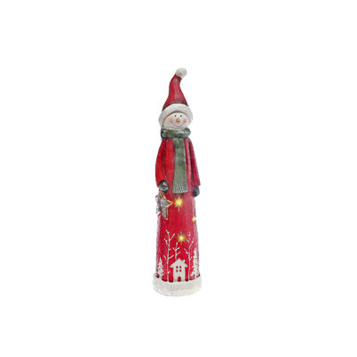 Figurine de Noël bonhomme de neige rouge