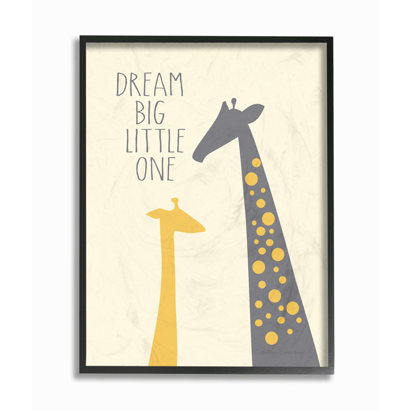 «Dream Big Little One», art sur toile, H 11 po x l 14 po, Giclée encadrée noir minuit