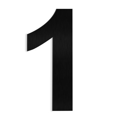 Barton 6-Inch Floating Mount Steel House Number for Address Sign (Black)