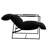 Upholstered Modern Metal Framed Black Polyester Blend Sling Accent Chair-768193204