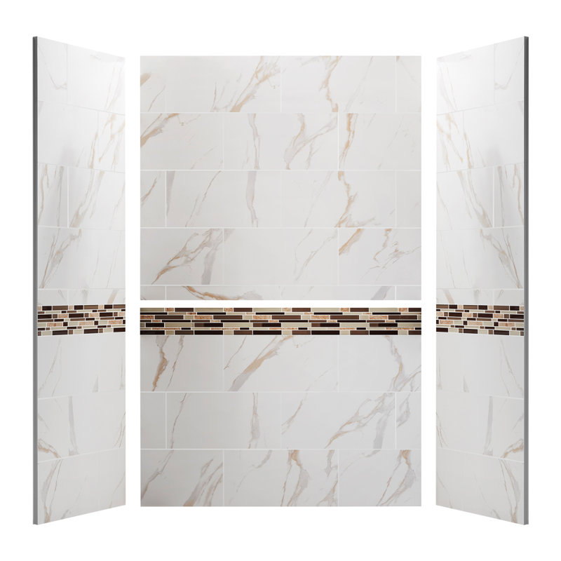Adaptable Alcove Shower Surround, 96" H x 60" W x 32" D