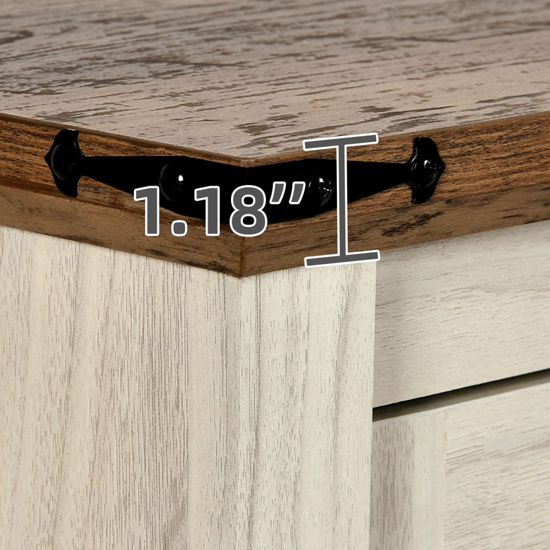 Table de chevet 3 tiroirs Runnie - brun / beige