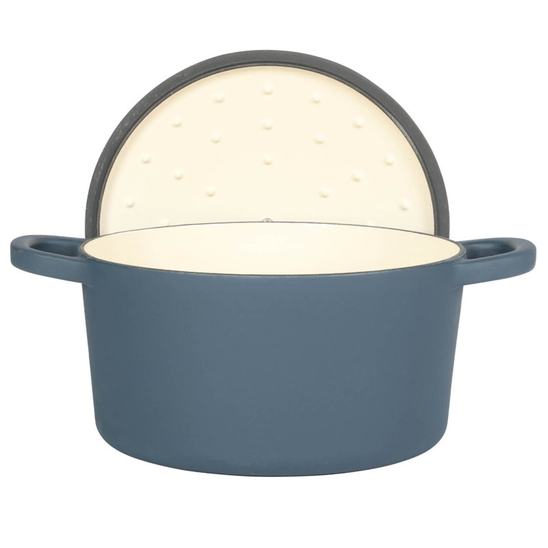 Faitout ovale en fonte, 7 pintes, Bleu marine mat