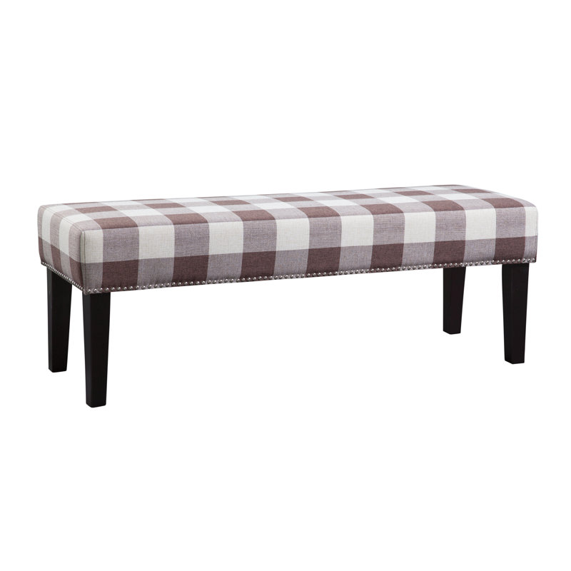 Catilaya Miley Upholstered Bench with Silver Nail Trim