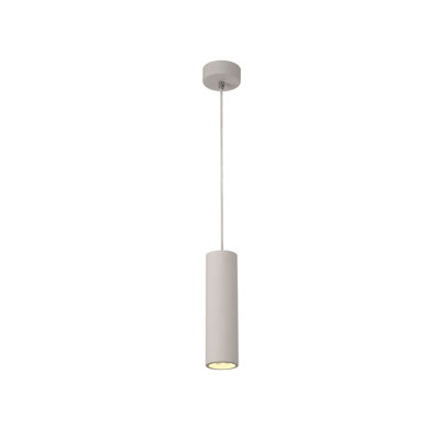 1 - Light White Paintable Gypsum Cylinder Pendant