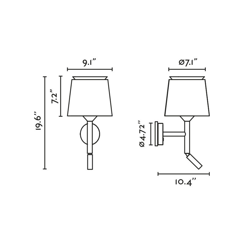 Lampe murale Savoy avec lecteur, Noir, Noir